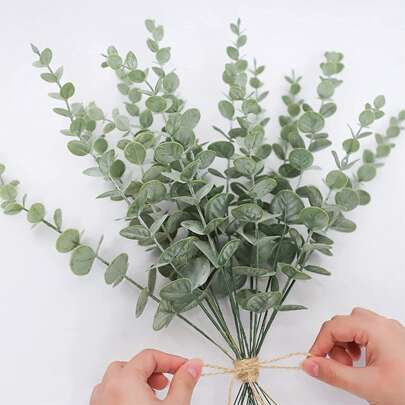 12/24pcs 15inch Artificial Eucalyptus Leaves, Greenery Fake Flower Decoration For Photography, Home, Office, Wedding, Centerpiece And Bouquet, Random | SHEIN