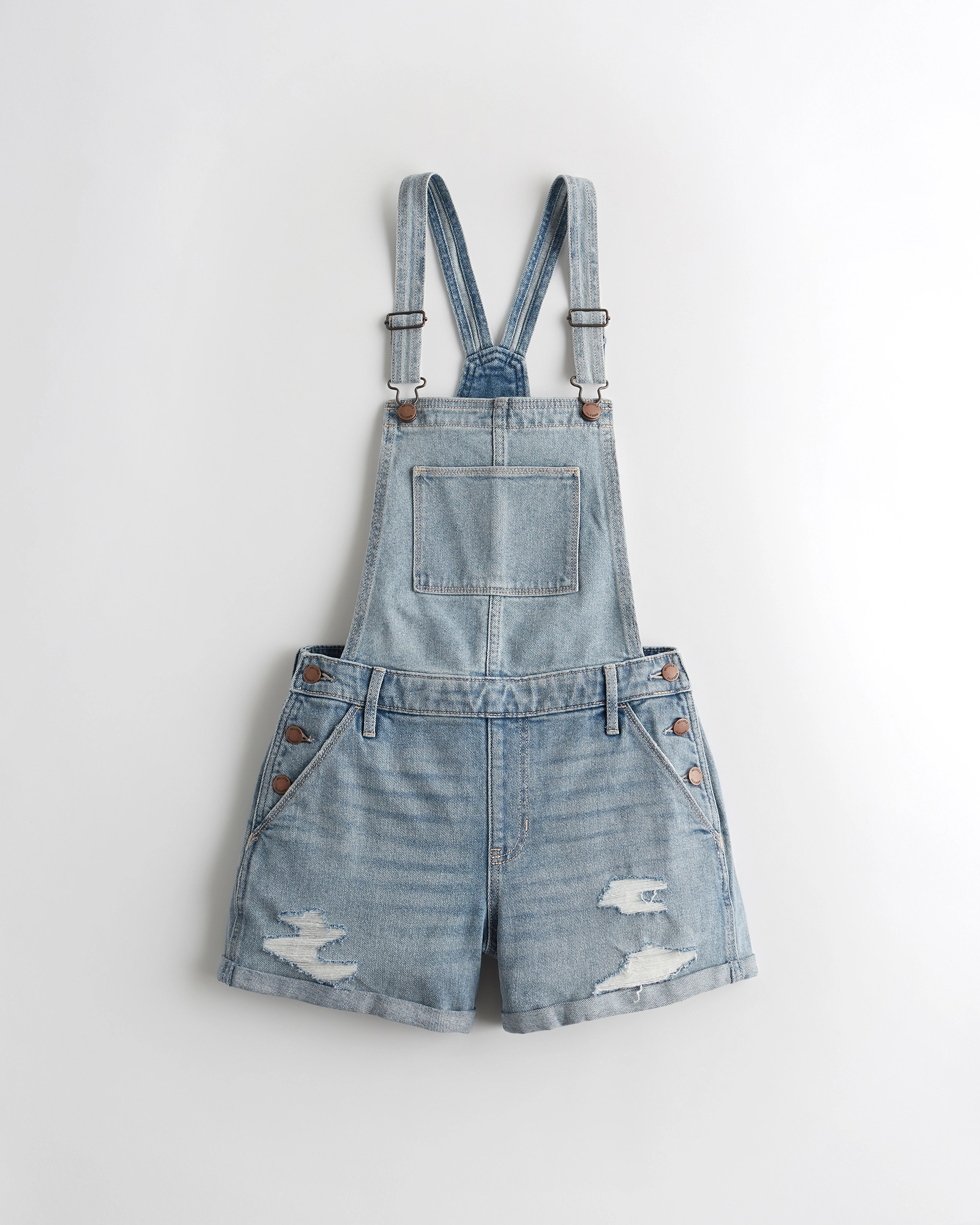 Vintage Stretch Denim Mom Short Overall 4" | Hollister (US)