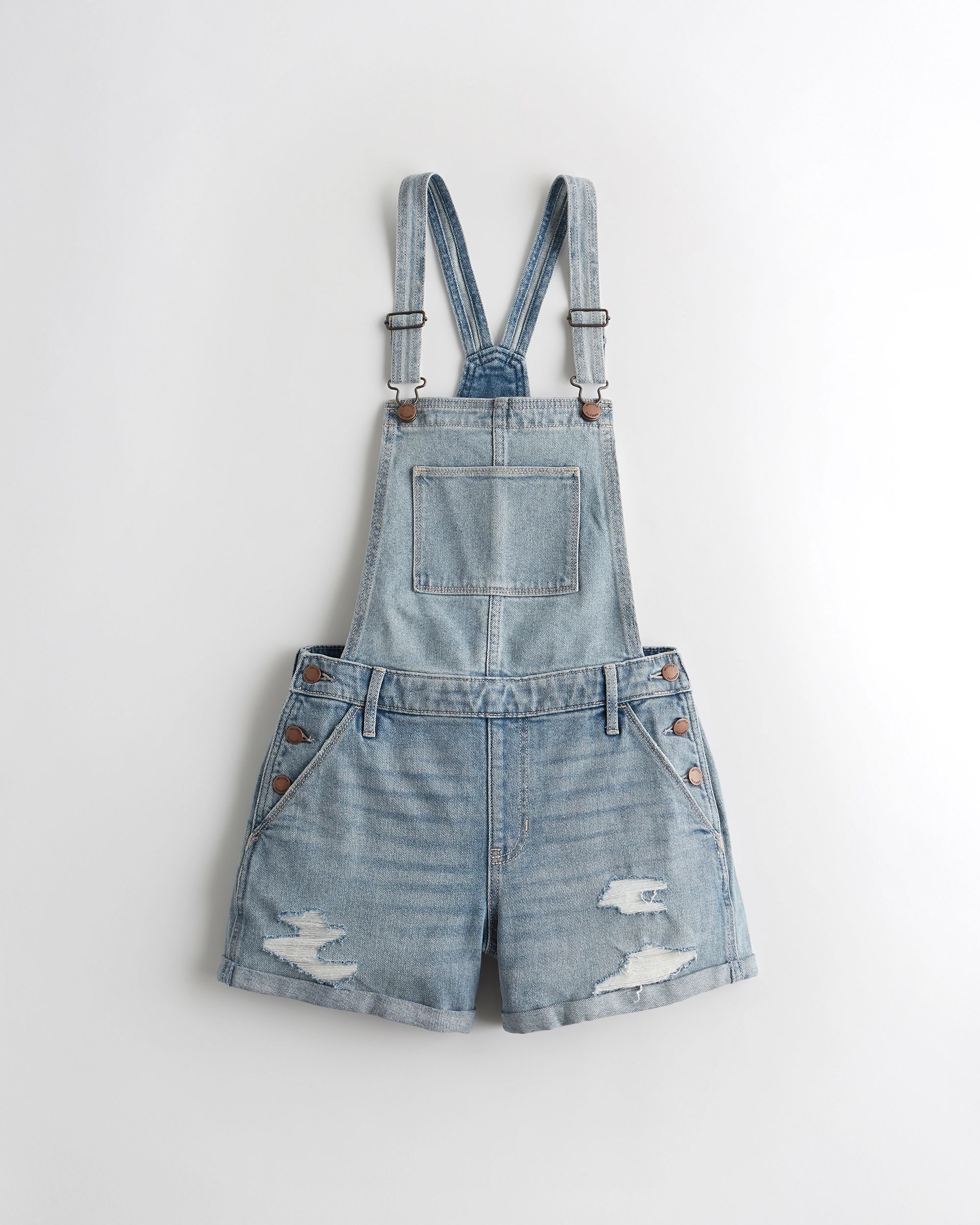 Vintage Stretch Denim Mom Short Overall 4" | Hollister (US)