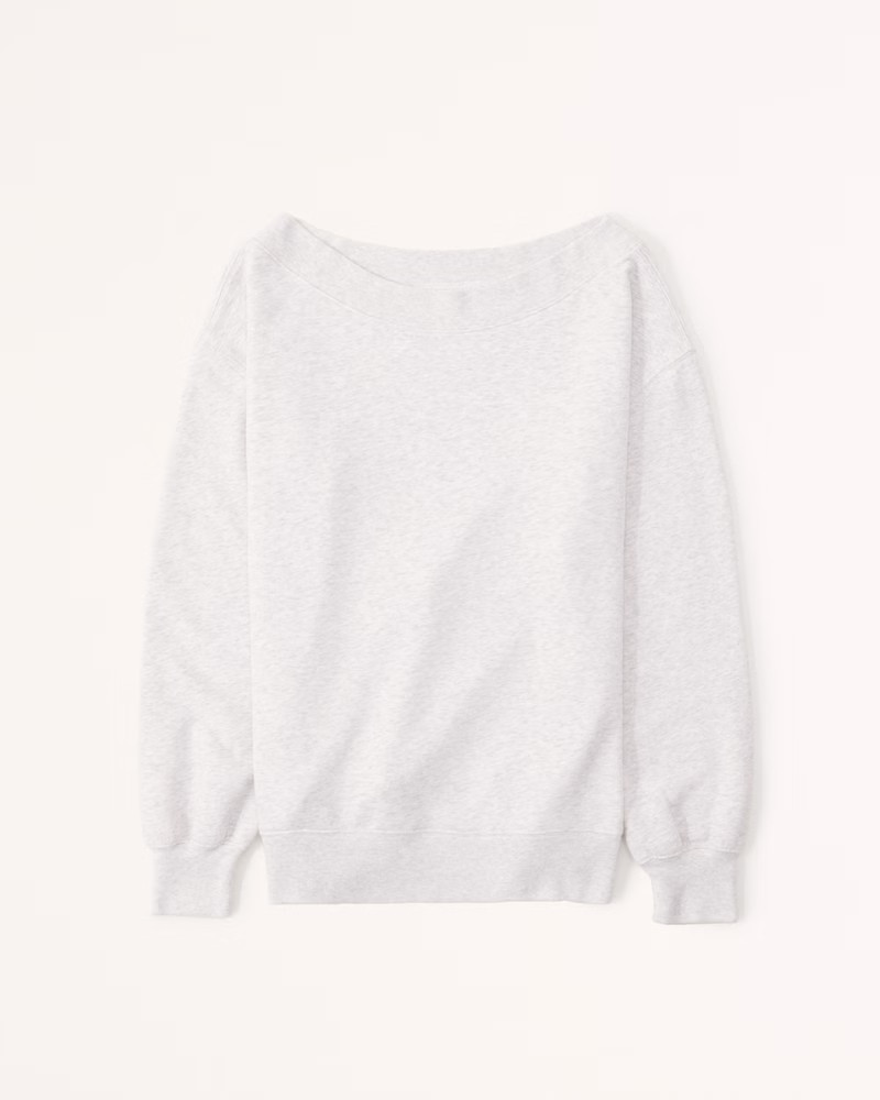 Women's Off-The-Shoulder Tunic Crew Sweatshirt | Women's New Arrivals | Abercrombie.com | Abercrombie & Fitch (US)