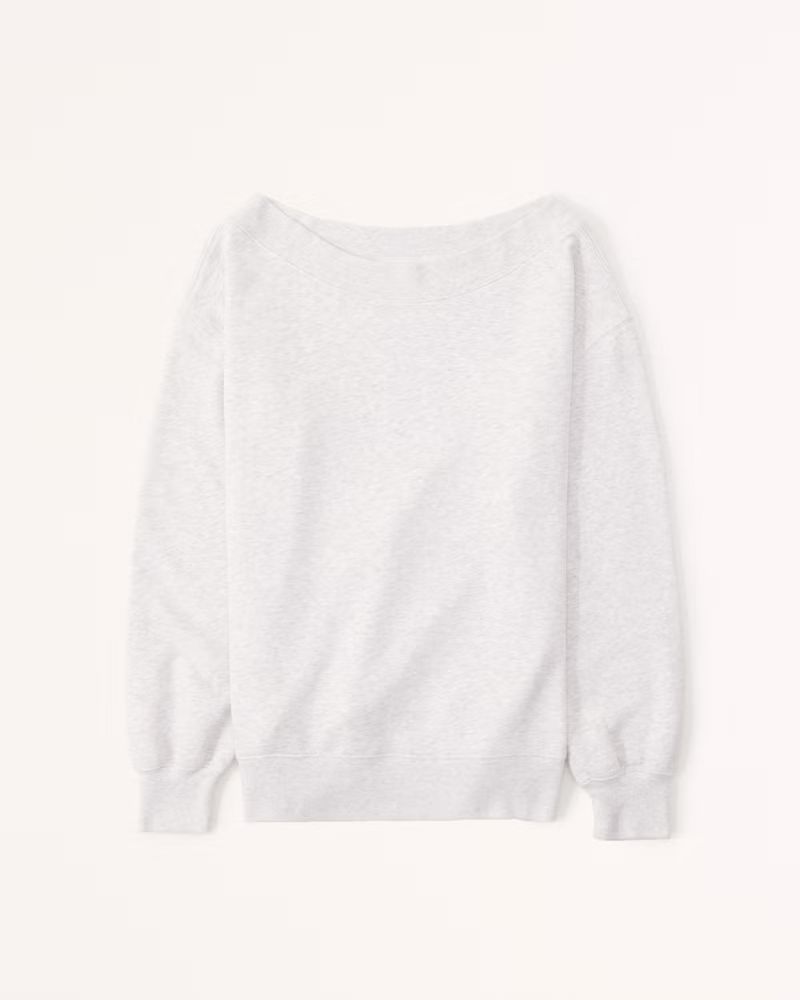 Women's Off-The-Shoulder Tunic Crew Sweatshirt | Women's Tops | Abercrombie.com | Abercrombie & Fitch (US)