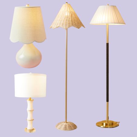Stylish lamps, scalloped lamps, inexpensive lamps 