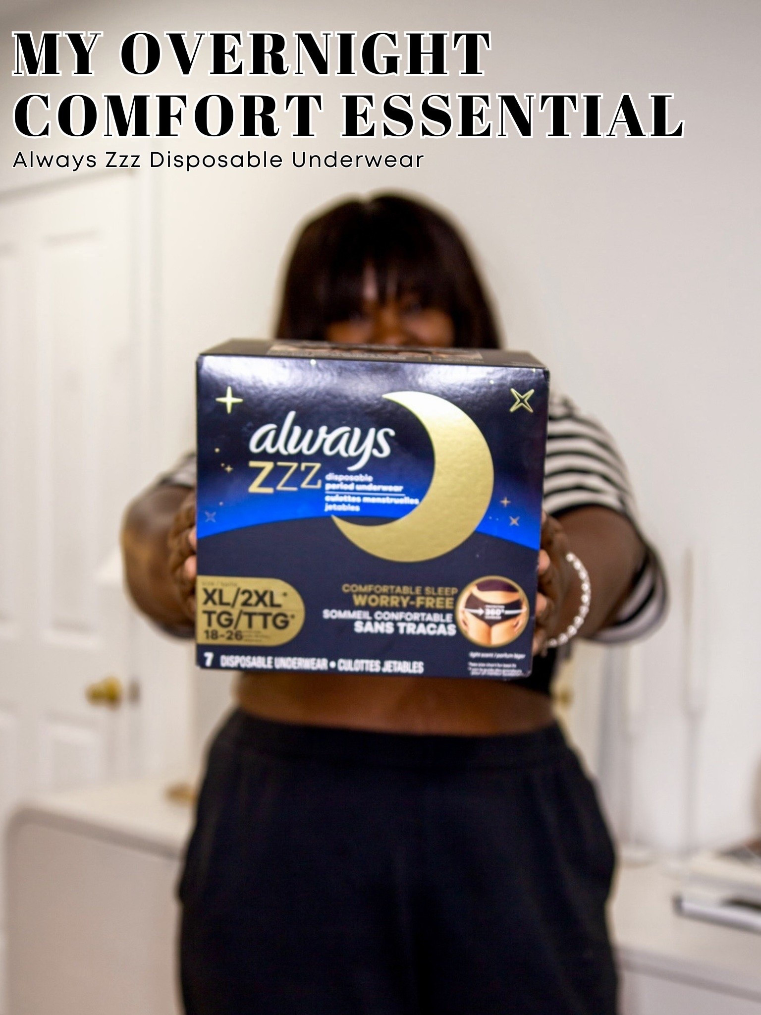Self-care also means having practical products ready for the moments you need them. Always Zzz disposable underwear offers a convenient alternative to regular underwear for overnight use, with a disposable design that can simplify cleanup.  Always Zzz disposable underwear, overnight disposable underwear, XL 2XL disposable underwear, overnight comfort essentials, personal care products, travel essentials for women, nighttime essentials @amazonfindsandfashion @Walmart @Target