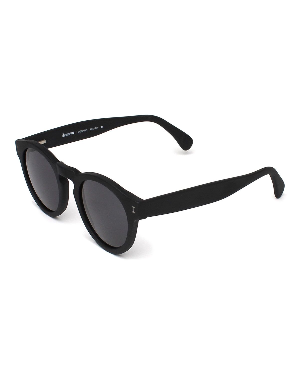 Leonard Round Monochromatic Sunglasses, Black | Bergdorf Goodman