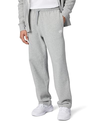 Nike Men's Club Open Hem Brushed Fleece Pants, Dark Grey Heather/Light Smoke Grey/White, 2XL | Amazon (US)