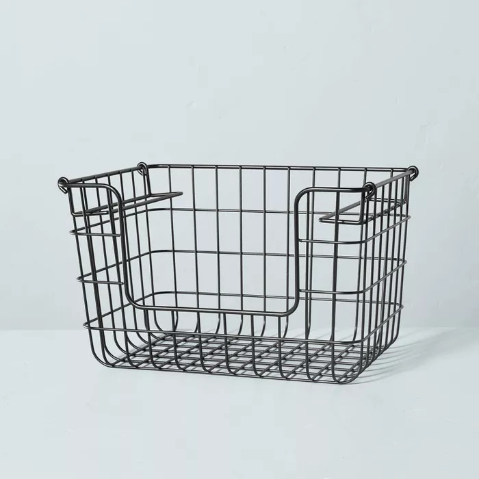 Stacking Wire Storage Basket Matte Black - Hearth & Hand™ with Magnolia | Target