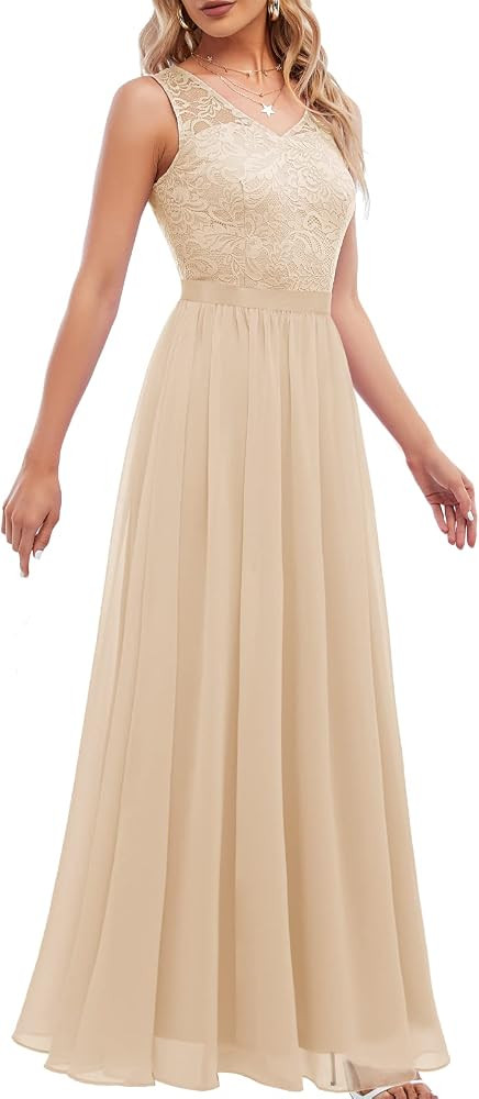 DRESSTELLS Women's Formal Dresses, Modest Wedding Guest Bridesmaid, Maxi Cocktail Party Prom Even... | Amazon (US)