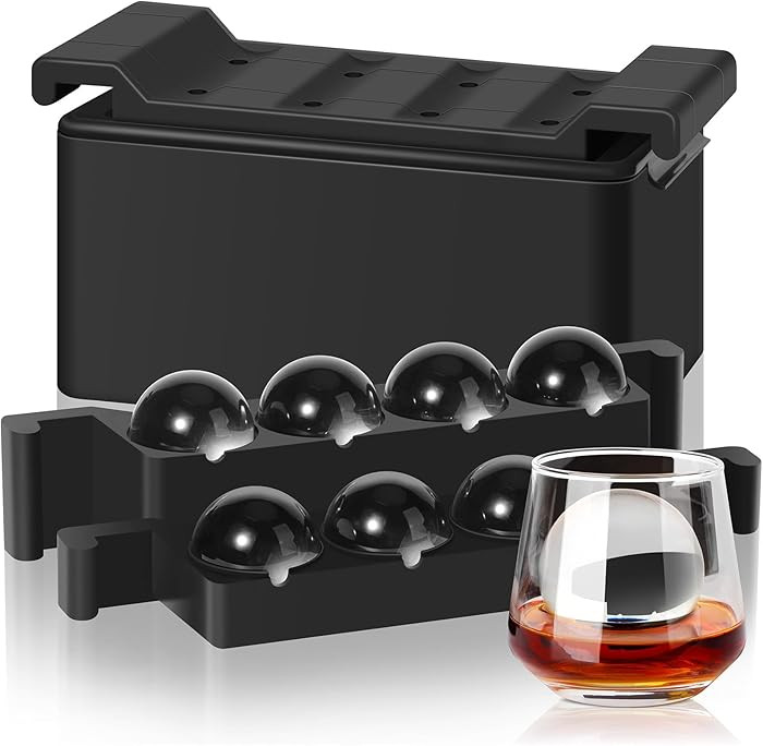 Clear Ice Ball Maker Mold, 8 Large Whiskey Ice Cubes Mold, 2 Inch Round Silicone Ice Molds for Co... | Amazon (US)