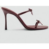 Mango Burgundy Bow Heels - Red, Red, Size 5, Women | Very (UK)