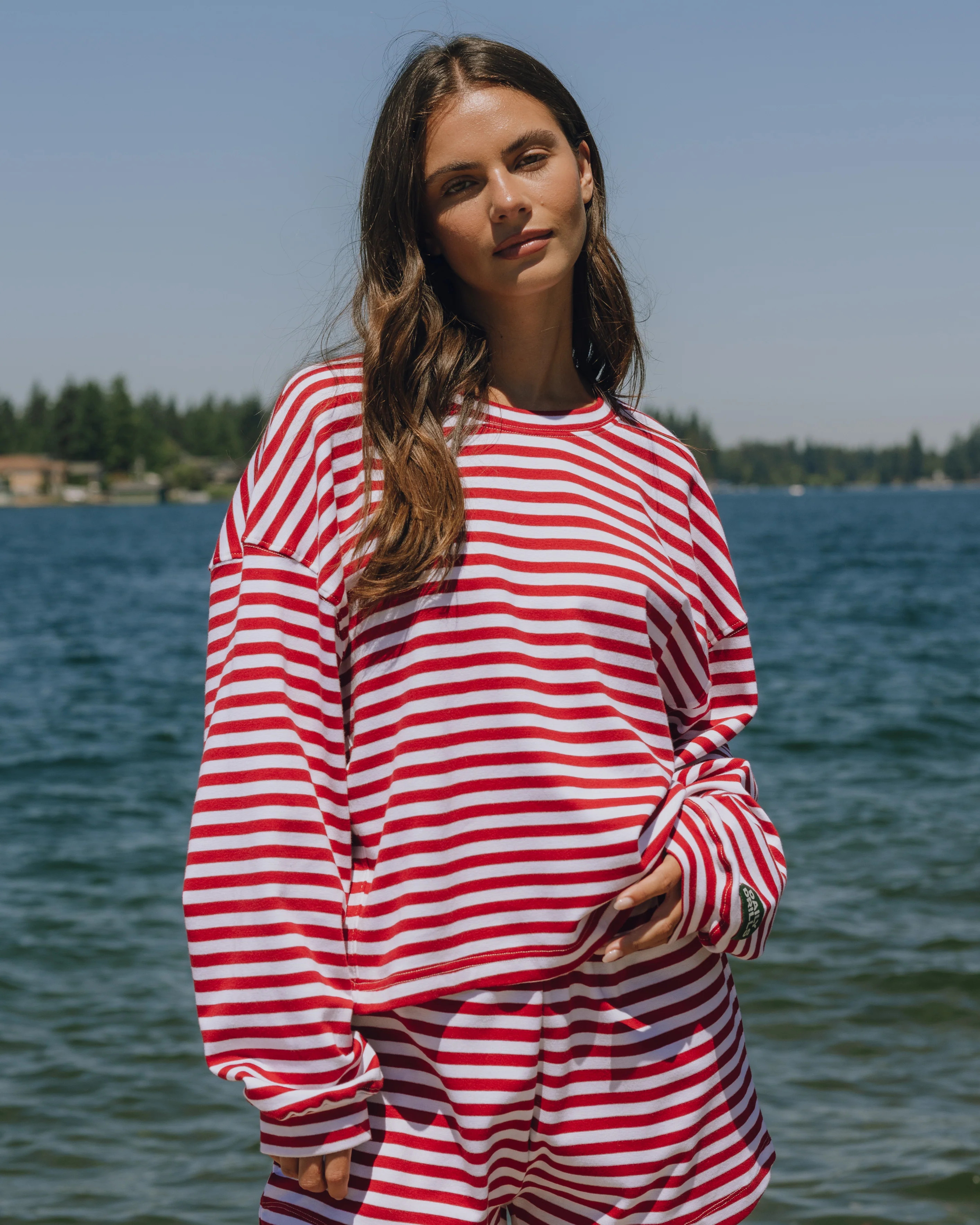 Striped Cotton Long Sleeve - Red + Cream Stripe | Daily Drills LLC