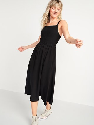 Smocked Fit & Flare Cami Midi Dress for Women | Old Navy (US)