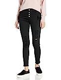 COVER GIRL Women's Cute Super High Waisted Button Up Fly Juniors Skinny Stretch, Jet Black, 1 | Amazon (US)