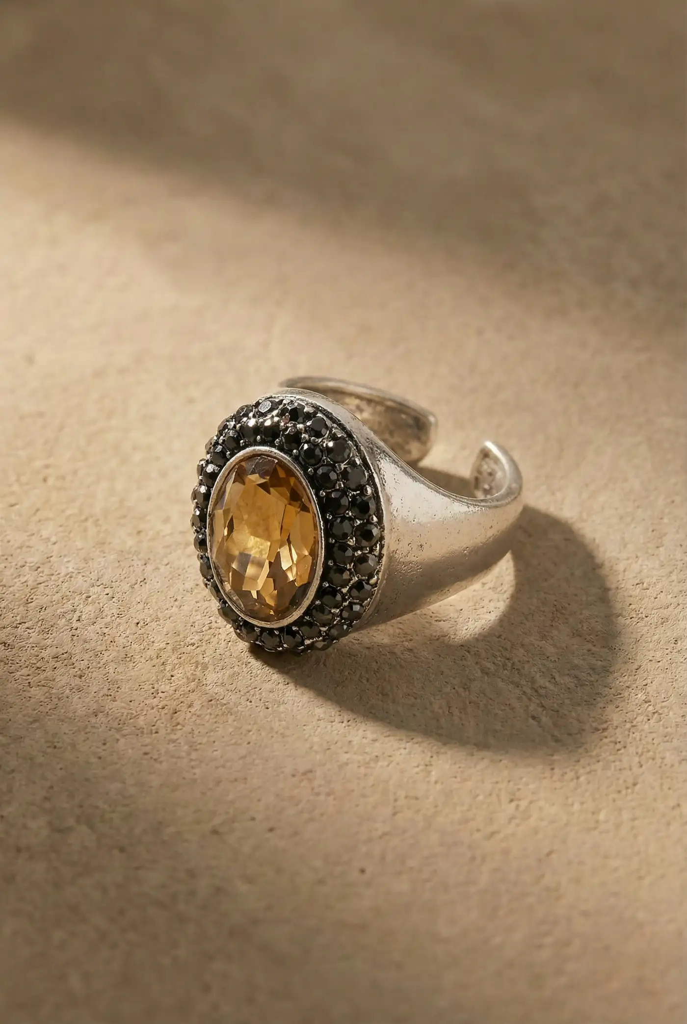 Artificial Crystal OVAL RHINESTONE OPEN RING For Daily Casual | Cider