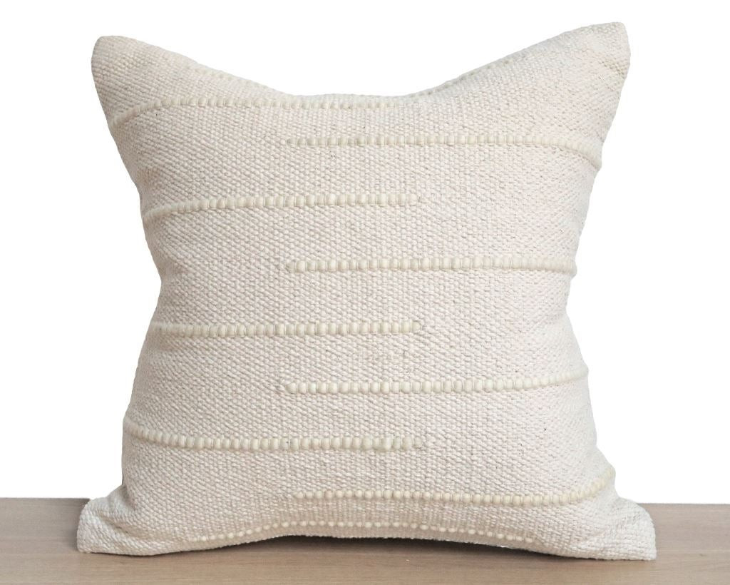 Boho Handwoven Ecru Pillow Cover | Coterie, Brooklyn
