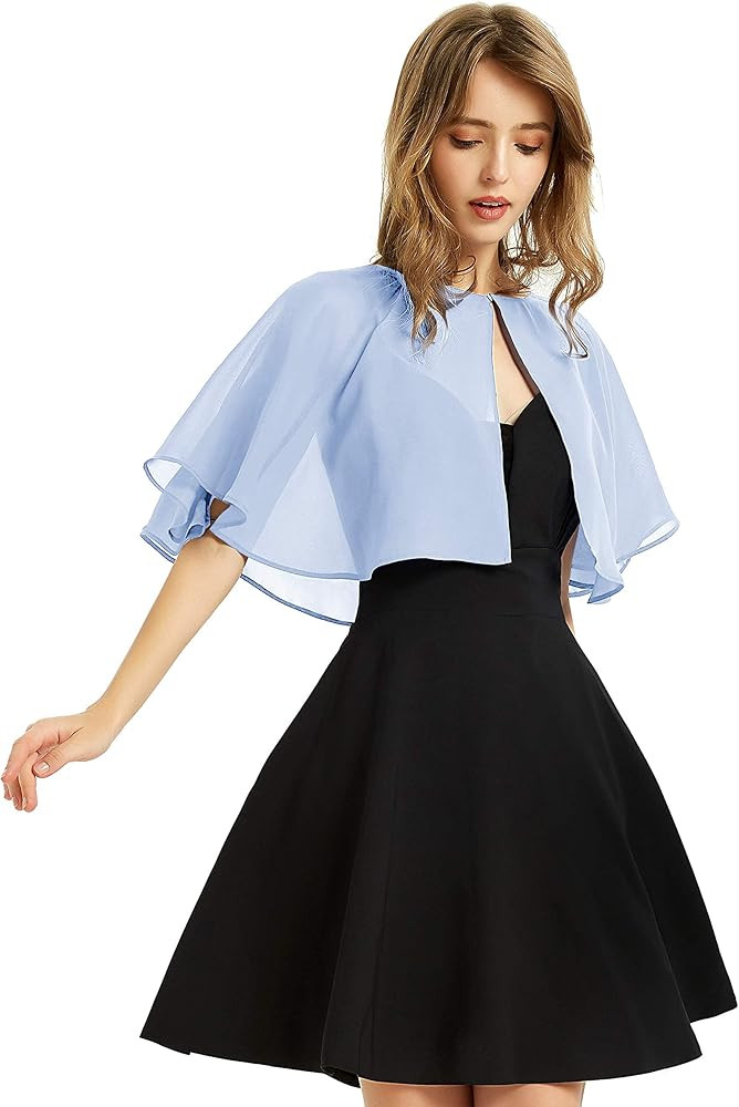 Women's Soft Chiffon Shawl Wraps Shrug for Evening Dress Wedding Cape Bolero Flapper Cover Up | Amazon (US)