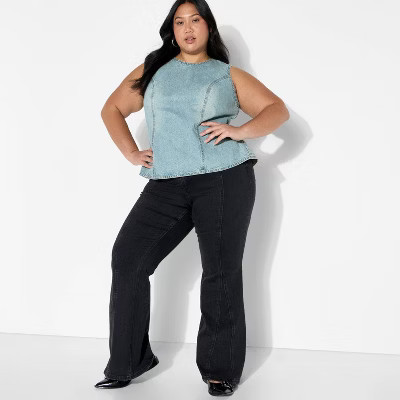 Women's Open Back Tank Top - Wild Fable™ Light Wash XL | Target