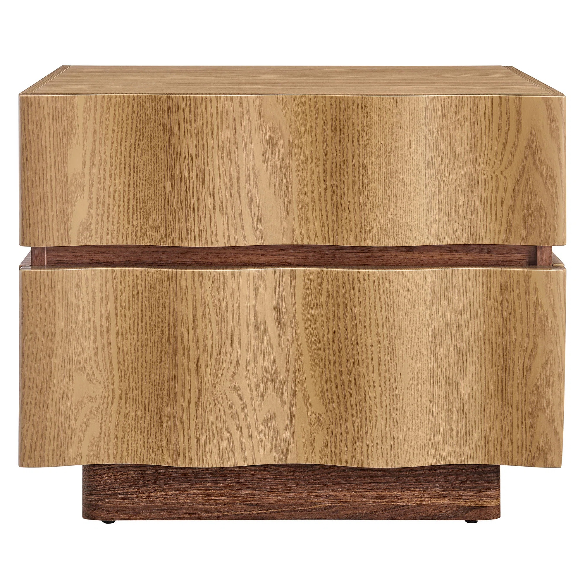 Isola 2 Drawer Nightstand In Light Oak Walnut | Wayfair North America