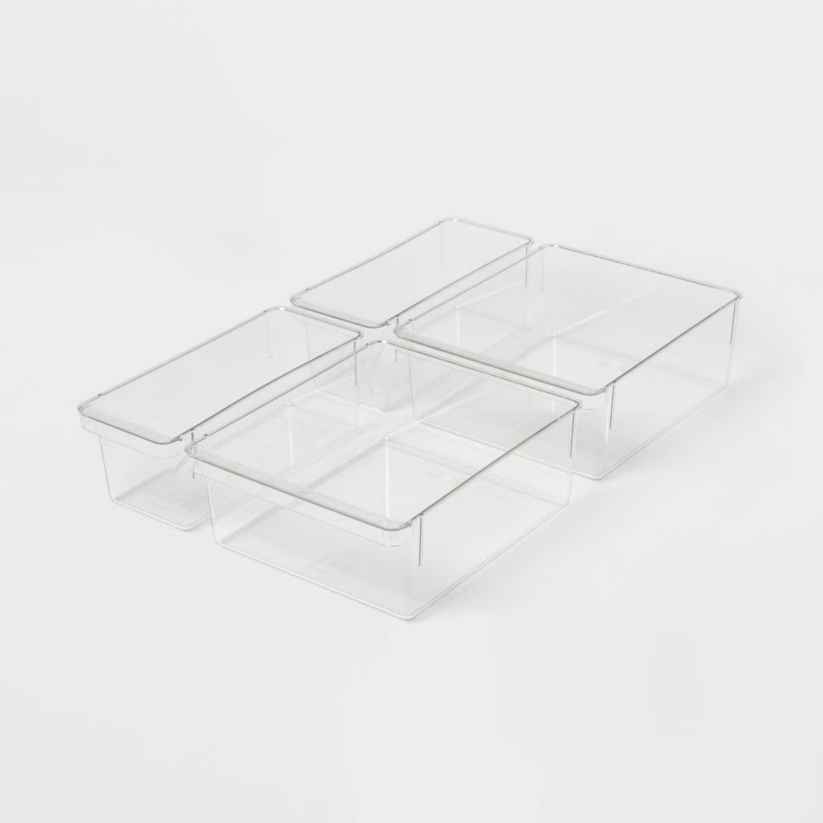 4pc Fridge & Pantry Bin Storage Set Clear - Brightroom™: Refrigerator & Pantry Organizers, Hand... | Target