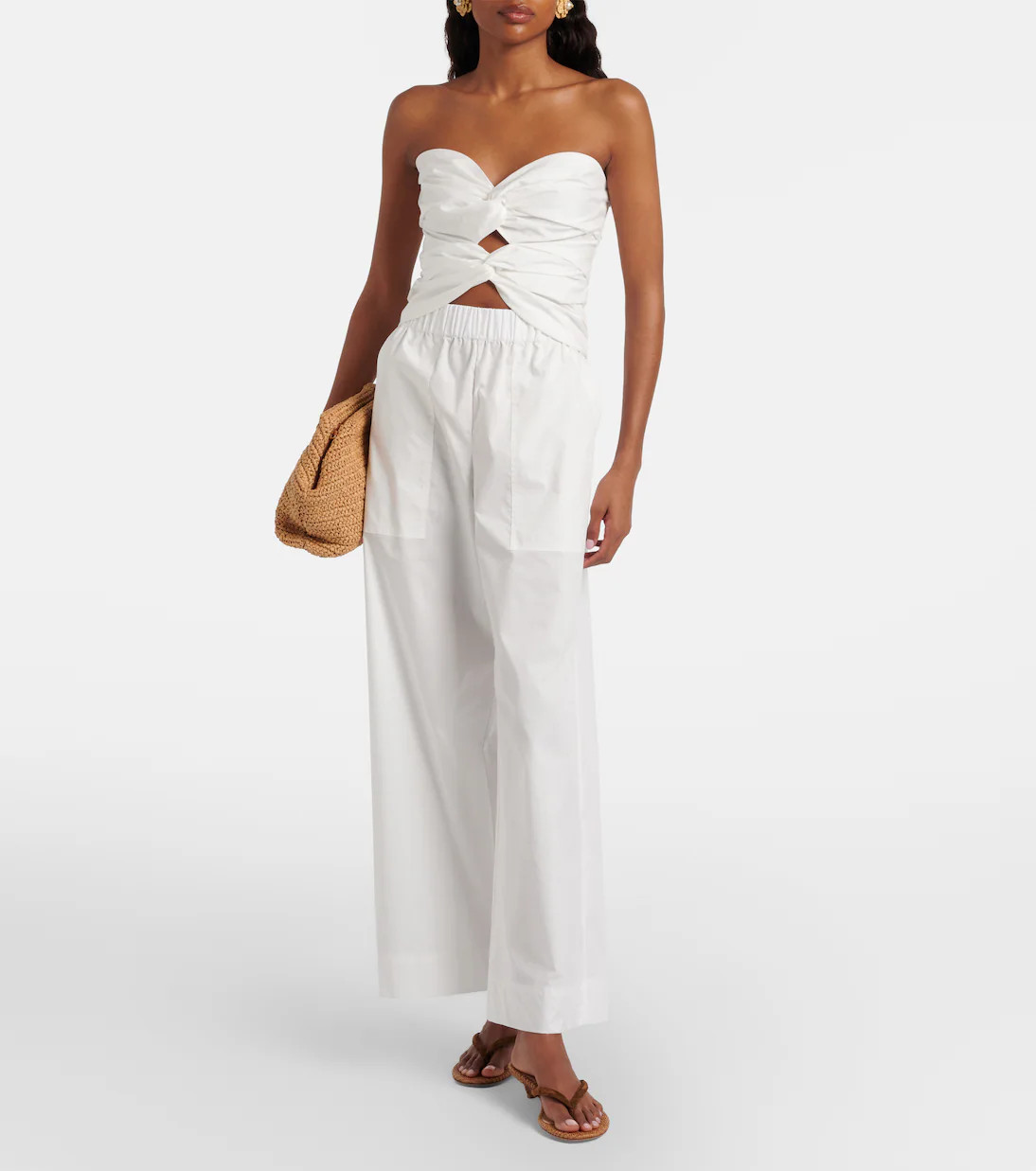 Cornelia cutout ruched cotton-blend top | Mytheresa (US/CA)