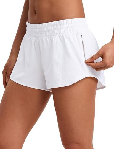 CRZ YOGA Low Waisted Running Shorts for Women 2.5" - Mesh Liner Quick Dry for Workout Sport Athle... | Amazon (US)