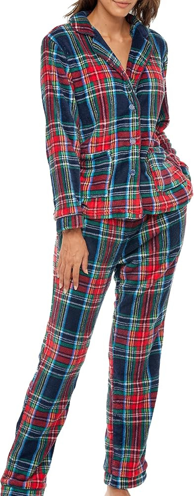 Alexander Del Rossa Women's Soft Warm Fleece Pajamas Plush Lounge Set, Long Sleeve Top and Pants,... | Amazon (US)