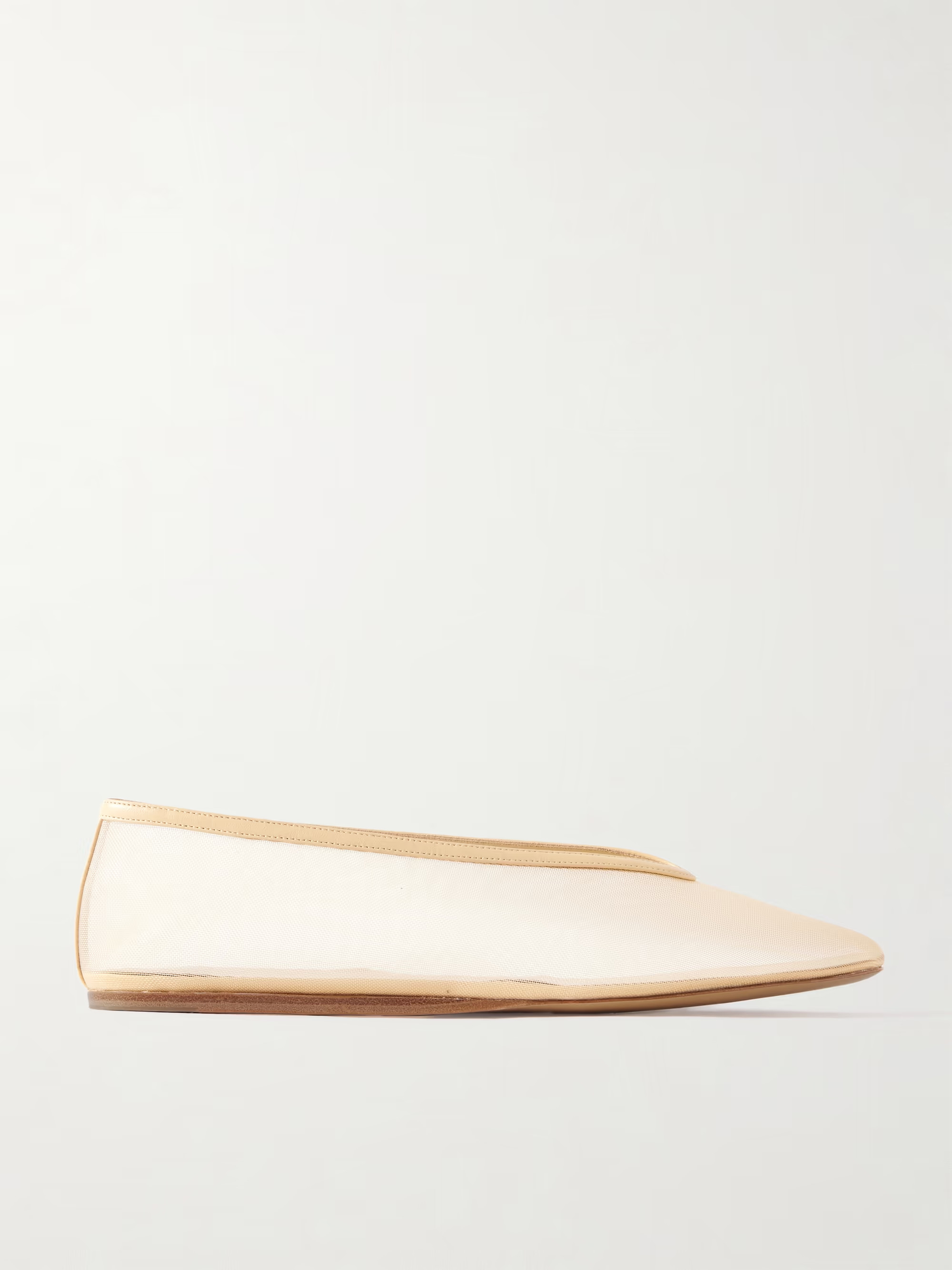 Luna leather-trimmed mesh ballet flats | NET-A-PORTER (US)