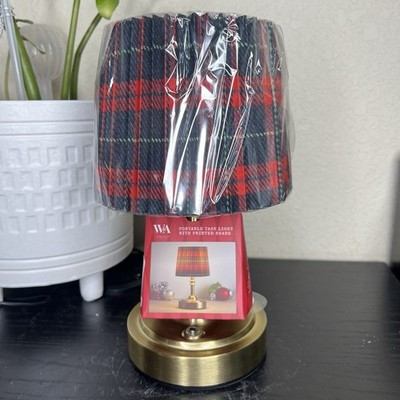 NEW W&A Home Viral Portable Rechargeable Task Light Lamp with Red Plaid Shade | eBay | eBay US