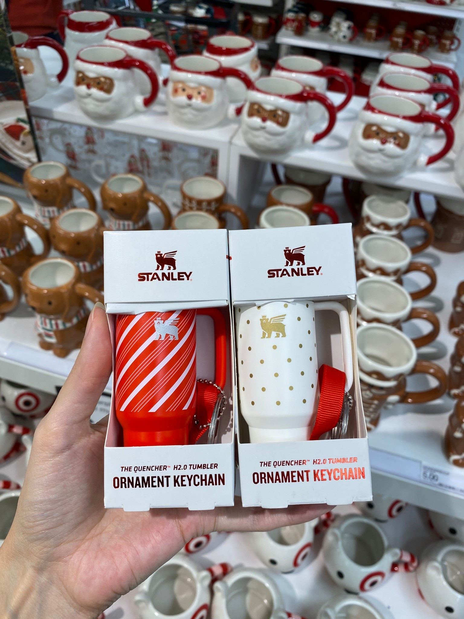 mini Stanley cup Christmas tree ornaments/keychains!! 

#LTKHoliday #LTKGiftGuide #LTKSeasonal