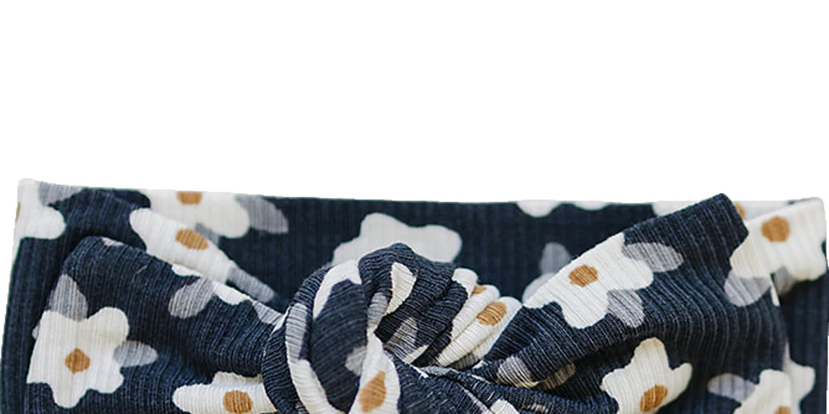 Mebie Baby Heather Grey Ribbed Bamboo Head Wrap | Mebie Baby