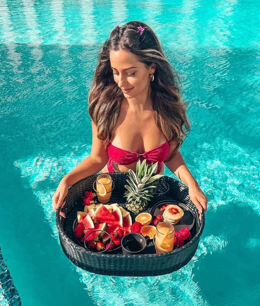 Deluxe Floating Tray for Pool - Floating Pool Tray - Stylish Breakfast Tray on The Water - Floati... | Amazon (US)