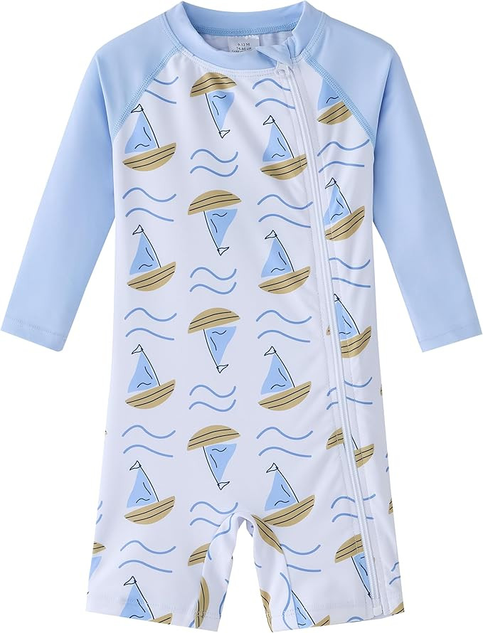 UMELOK Baby Boy Swimsuit Full Zipper Toddler Bathing Suit UPF 50+ Sun Protection One Piece Rashgu... | Amazon (US)