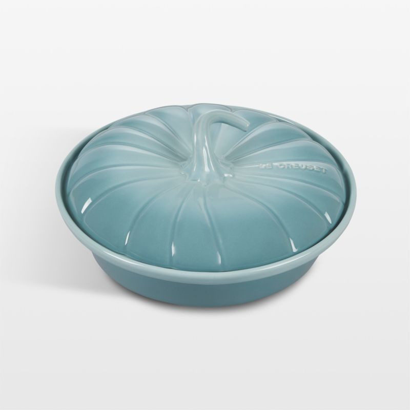Le Creuset 9" Sea Salt Pumpkin Casserole Dish | Crate & Barrel | Crate & Barrel
