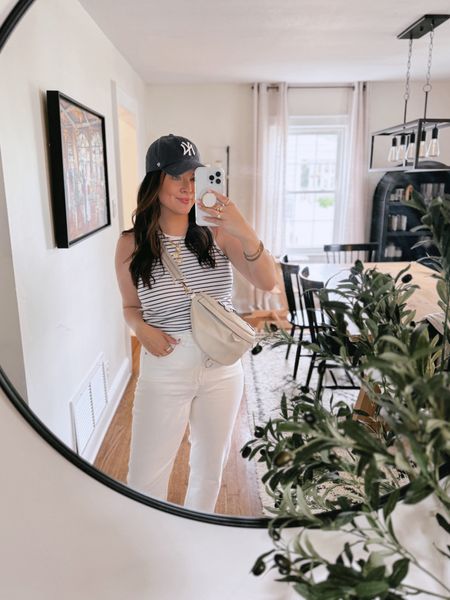 Yankee Game OOTD, what to wear to a baseball game. Wearing a medium in the top and a size 30 in the denim. 

#LTKMidsize #LTKSeasonal #LTKStyleTip