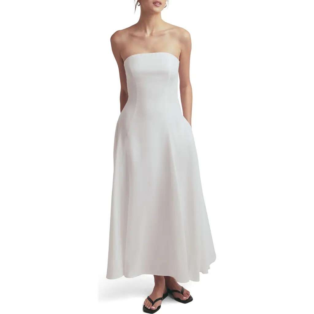 Favorite Daughter The Favorite Strapless Maxi Dress in White at Nordstrom, Size 6 | Nordstrom