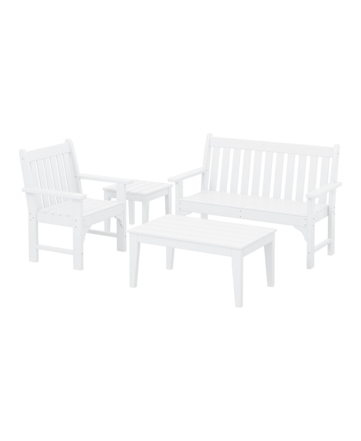 WestinTrends 4-Piece Hdpe Outdoor Patio Furniture Couch Set - White | Macy's