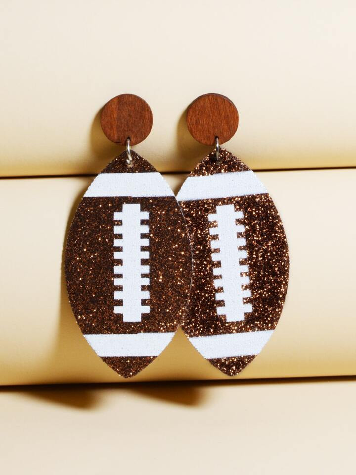 American Football Pattern Drop Earrings | SHEIN