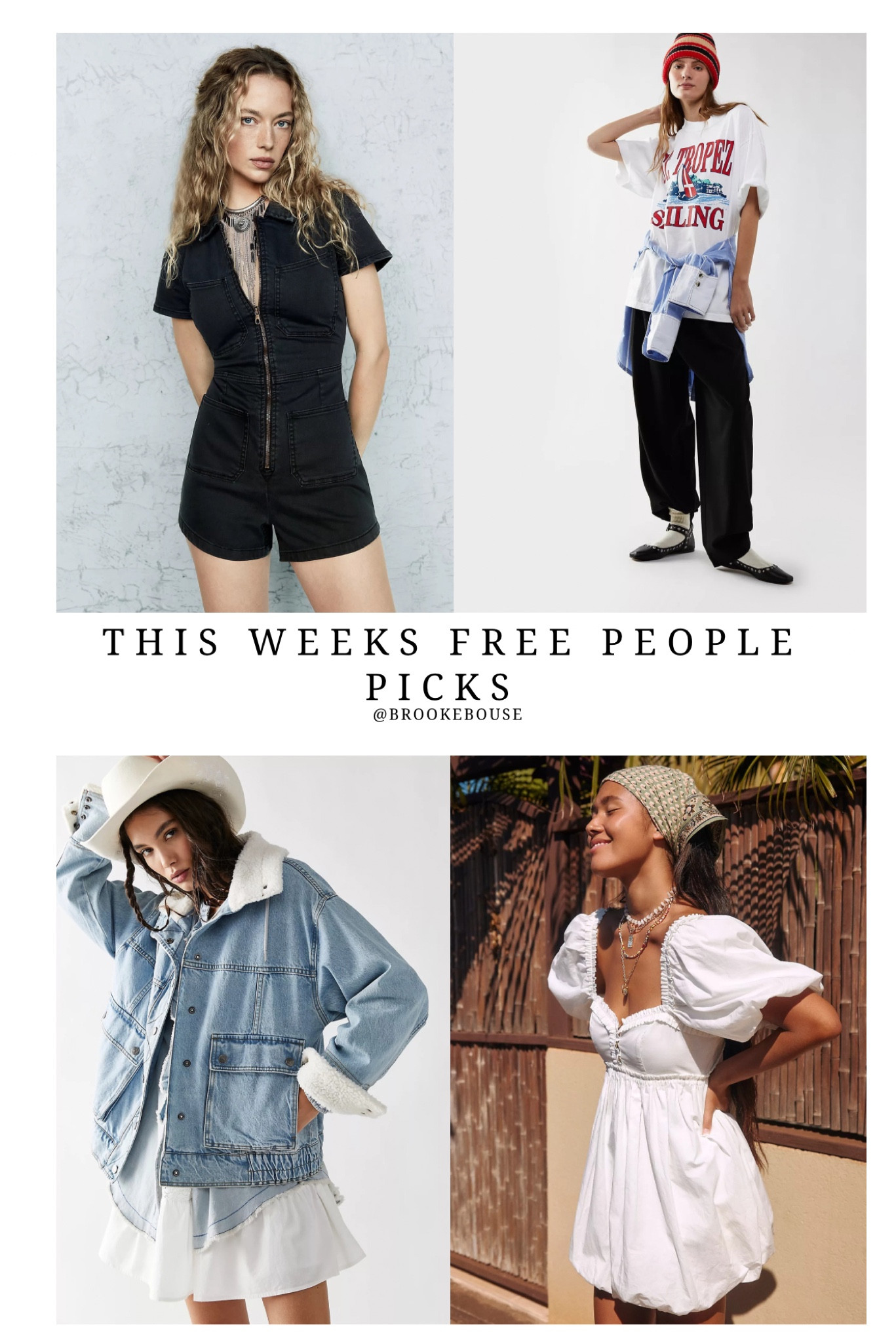 current free people favorites / outfit / vacation outfits / romper / graphic tee / sherpa jean jacket 

#LTKfit #LTKstyletip #LTKU