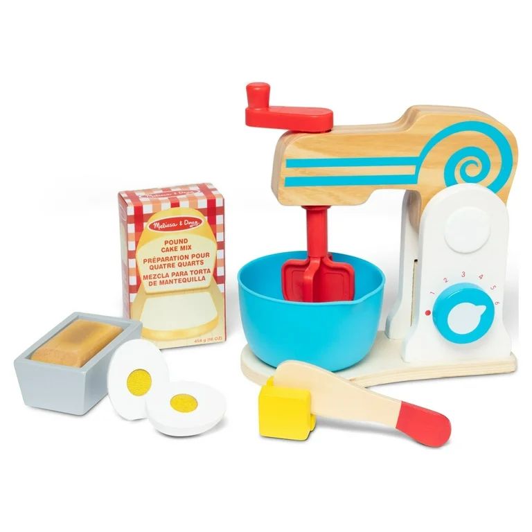Melissa & Doug Wooden Make-a-Cake Mixer Set (11 Pcs) - Play Food and Kitchen Accessories - FSC-Ce... | Walmart (US)