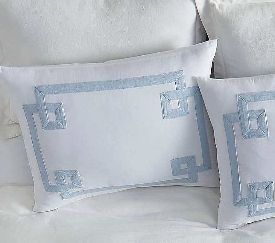 Villa by Noble Excellence Greek Key Blue 2 Standard Sham | Amazon (US)