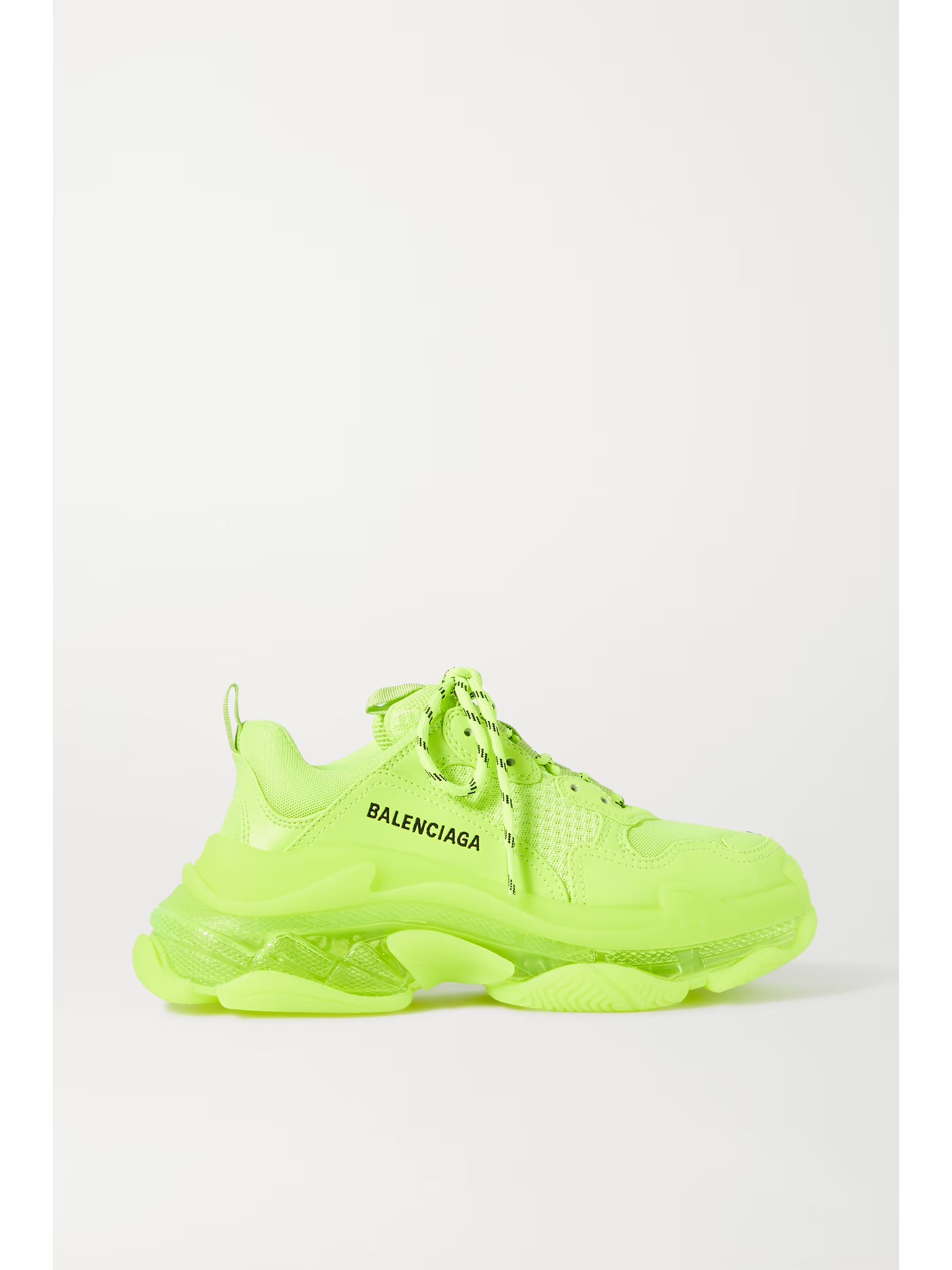 Triple S Clear Sole logo-embroidered faux leather, foam and mesh sneakers | NET-A-PORTER (US)