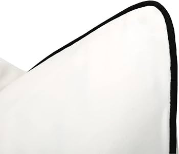 THE-TINOART 22x22inches Square Solid White Black Velvet Throw Pillow Covers Soft Decorative Cushi... | Amazon (US)