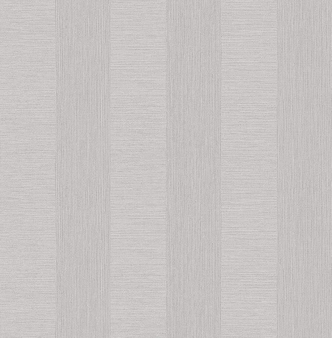 A-Street Prints 2908-25305 Intrepid Light Grey Faux Grasscloth Stripe Wallpaper | Amazon (US)