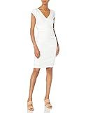 Nicole Miller Women's Beckett Stretch Linen-Blend Tuck Dress, White, 12 | Amazon (US)