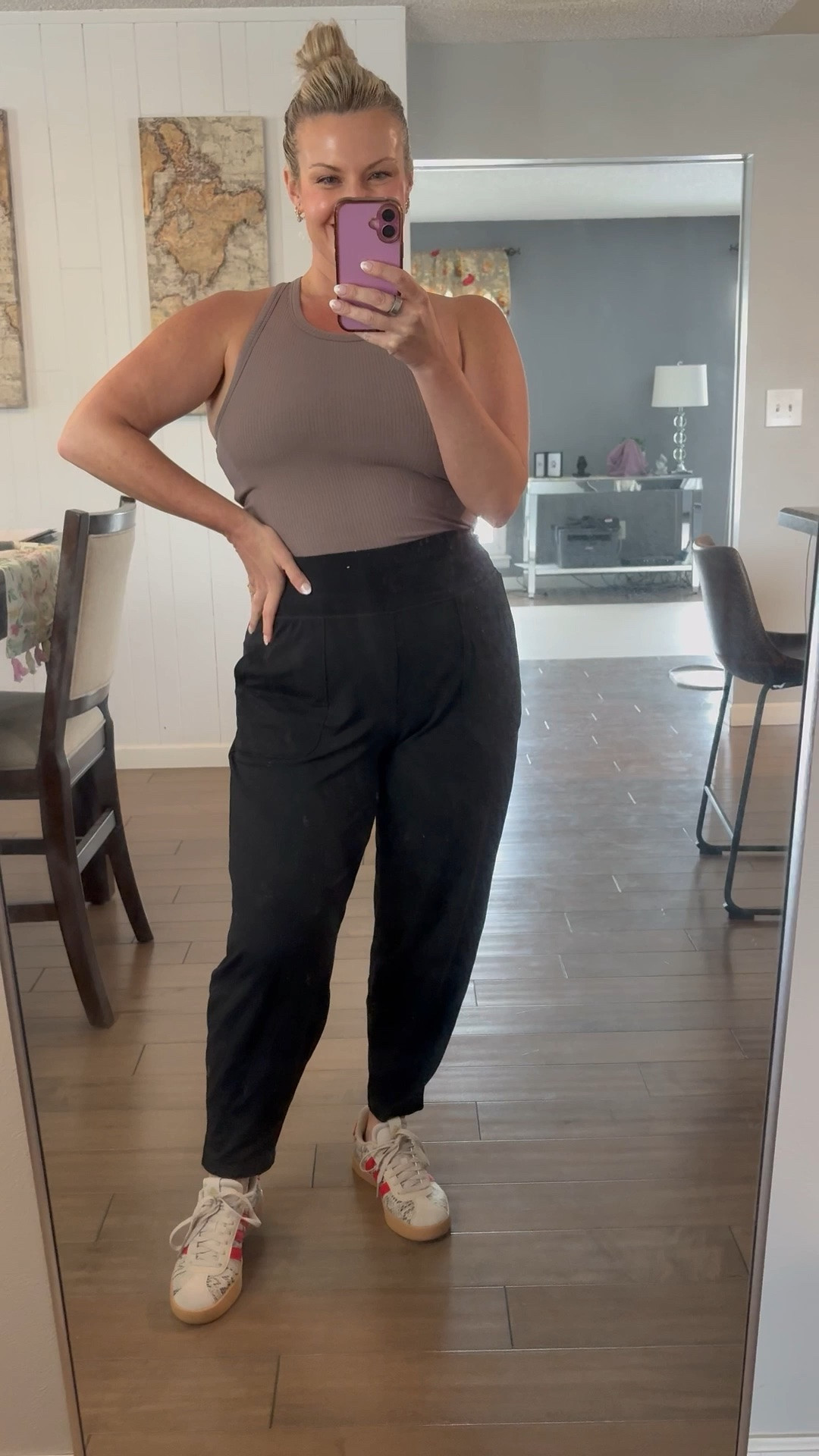 Love these high waisted joggers from Old Navy! Top is from @Fabletics  and feels so high end! Size M in both.

Joggers. Ribbed tank. Adidas. Casual Outfit. Errands Outfit. Cute Mom Outfit

#LTKgrwm #LTKootd #LTKdayinmylife

Comment SHOP below to receive a DM with the link to this post on my LTK ⬇ https://liketk.it/6c6lg

#LTKdayinmylife #LTKgrwm #LTKootd