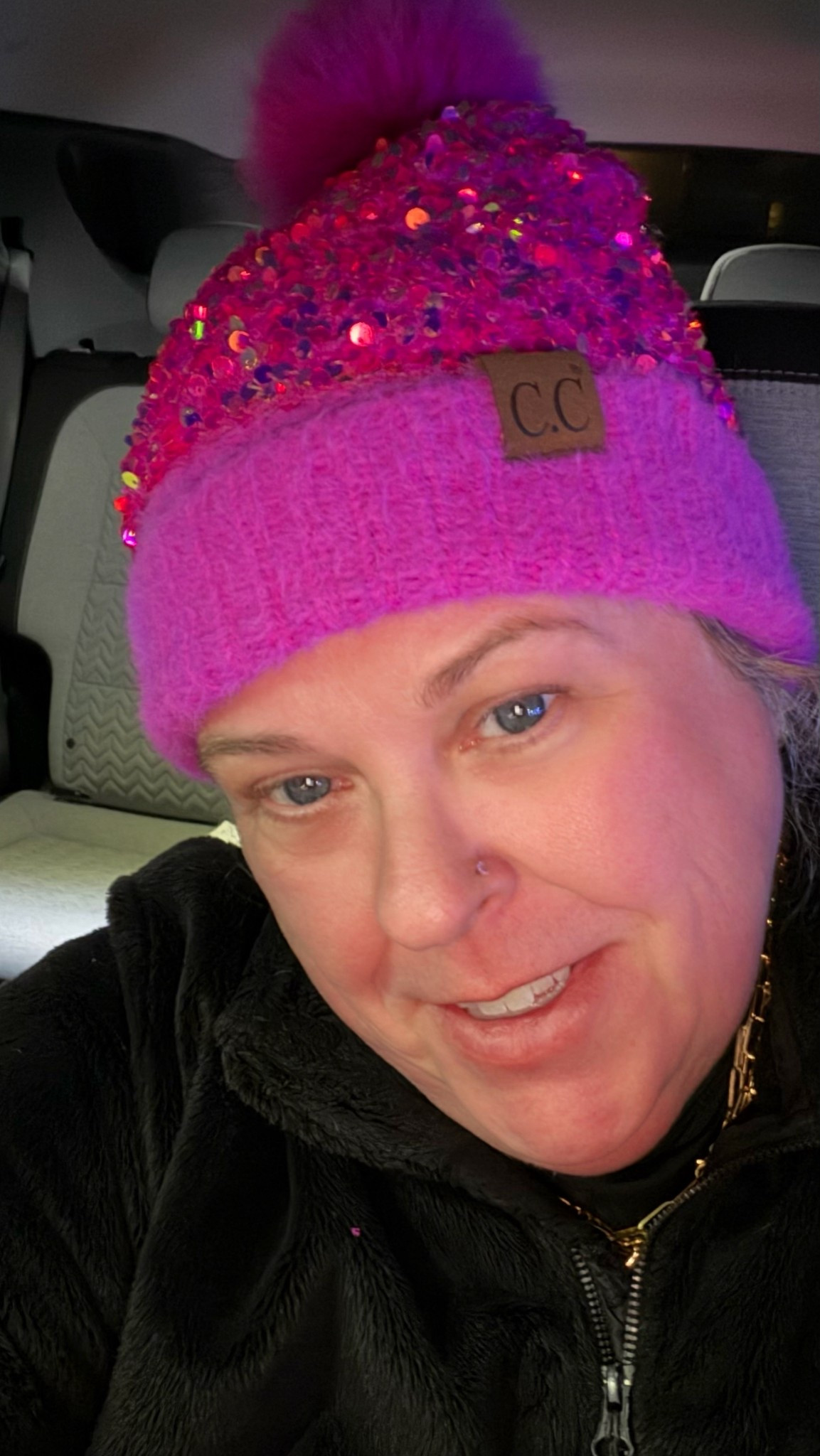 I have gotten so many compliments on this pretty glitter CC beanie. So soft on the inside and sparkly on the outside. I will be going back for the other colors! The matching mittens are available as well . I will post those as well. 

#LTKHoliday #LTKSeasonal #LTKGiftGuide