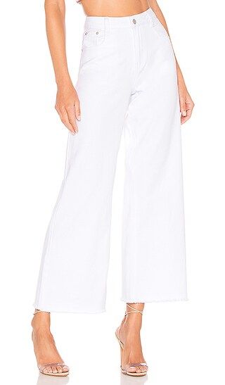 Lucy Crop Flare Jeans in White | Revolve Clothing (Global)