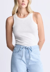 Regine Women's Ribbed Tank Top, Cloud White - KT0119H | Buffalo David Bitton