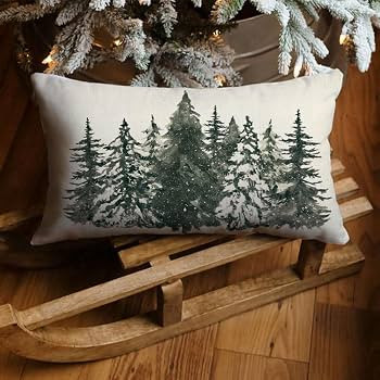 Christmas Pillow Cover 12X20 Colorlife Christmas Tree Lumbar Pillow Cover Holiday Decorations Thr... | Amazon (US)