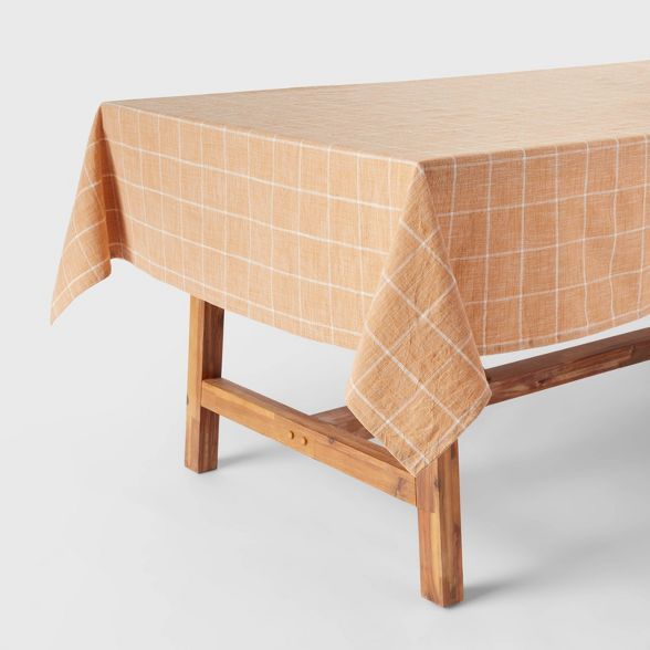 84" x 60" Cotton Windowpane Tablecloth - Threshold™ | Target