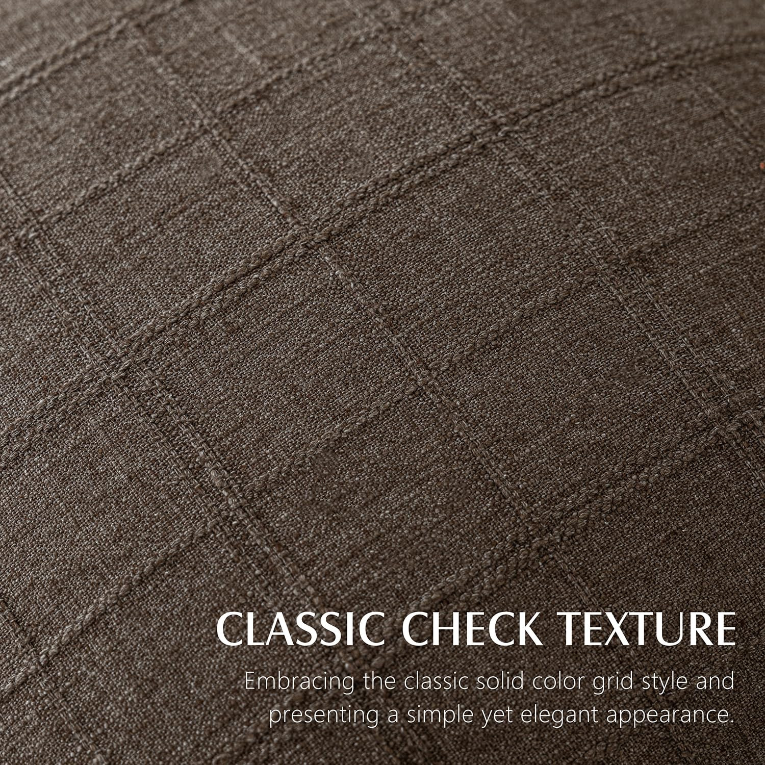 Foindtower Set of 2 Decorative Linen Check Throw Pillow Covers Neutral Farmhouse Vintage Cushion ... | Amazon (US)